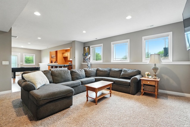 3908 County Road 4, Ashley, IN 46705 - carpeted living area with recessed lighting