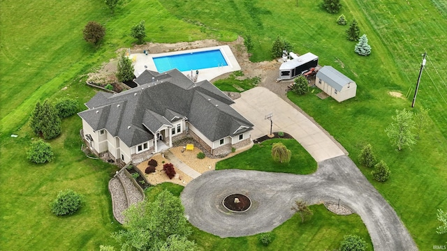 3908 County Road 4, Ashley, IN 46705 - aerial view of property's location featuring a pool
