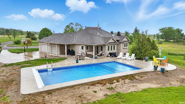 3908 County Road 4, Ashley, IN 46705 - swimming pool with an outdoor hangout area and a patio
