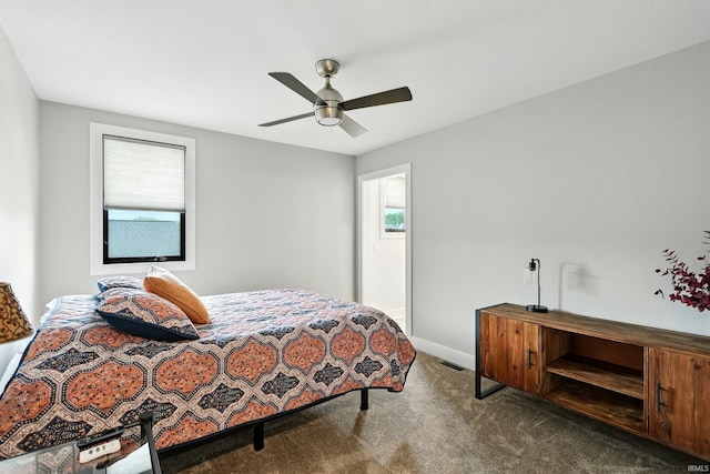 13176 Malfini Trl, Fort Wayne, IN 46845 - bedroom featuring carpet flooring, multiple windows, and a ceiling fan