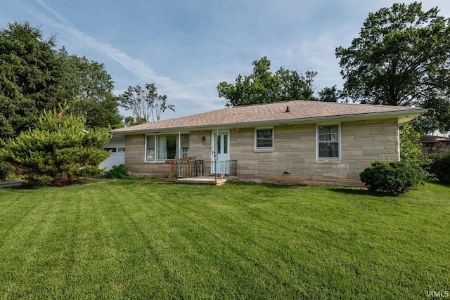 644 W Ladd Ave, Bloomington, IN 47403 - back of property with stone siding and a lawn