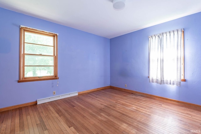 644 W Ladd Ave, Bloomington, IN 47403 - empty room with a baseboard heating unit and hardwood / wood-style flooring