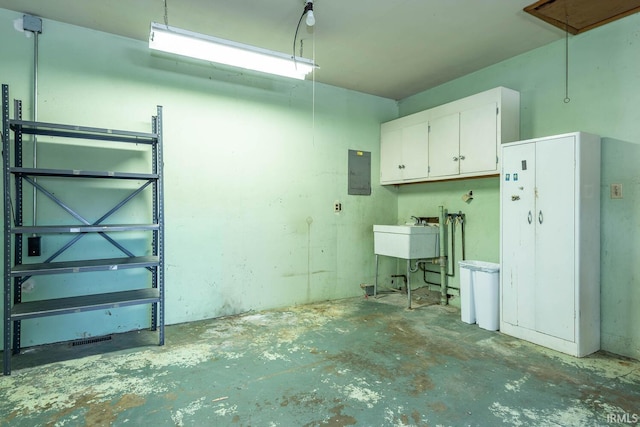 644 W Ladd Ave, Bloomington, IN 47403 - garage with electric panel and a sink