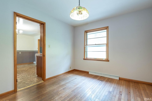 644 W Ladd Ave, Bloomington, IN 47403 - empty room featuring a baseboard radiator and hardwood / wood-style floors