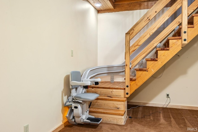 5818 Prophets Rock Rd, West Lafayette, IN 47906 - stairs featuring carpet floors and baseboards