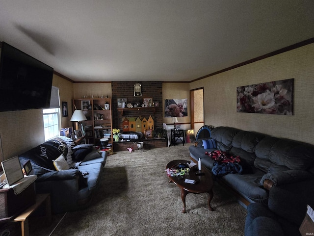 1403 Wilson St, Boonville, IN 47601 - carpeted living area with crown molding