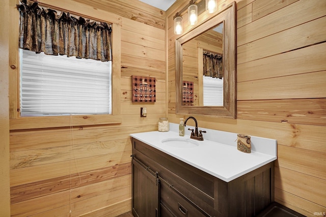 10154 W Rock E Rd, Bloomington, IN 47403 - bathroom featuring wooden walls and vanity