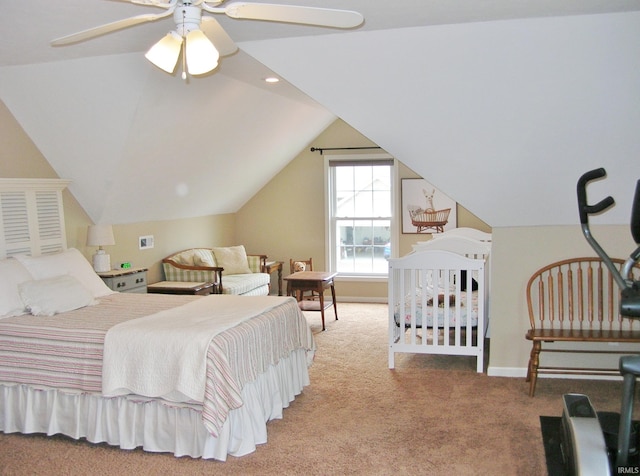 2622 Oak Trail Dr, Newburgh, IN 47630 - bedroom featuring carpet and lofted ceiling