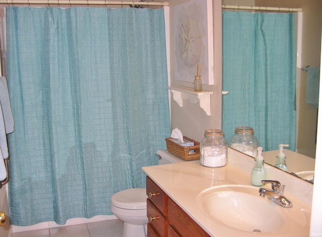 2622 Oak Trail Dr, Newburgh, IN 47630 - bathroom with vanity, tile patterned flooring, and curtained shower