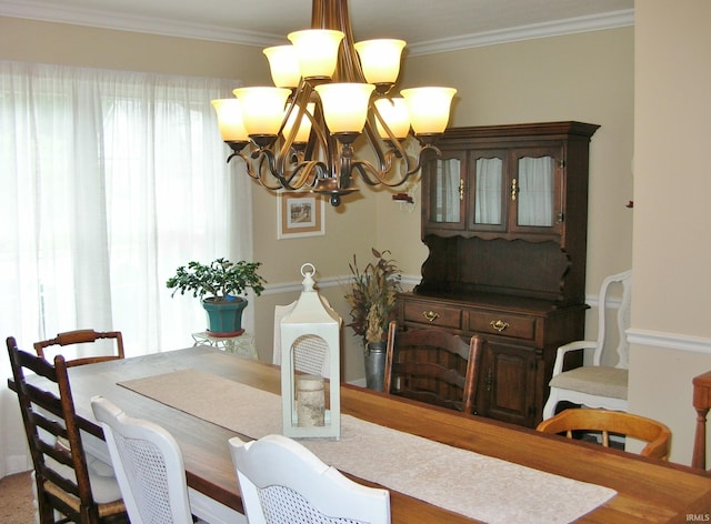 2622 Oak Trail Dr, Newburgh, IN 47630 - dining space featuring a chandelier and ornamental molding