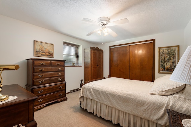 1105 N Buckeye Rd, Muncie, IN 47304 - bedroom with a closet, light carpet, and ceiling fan
