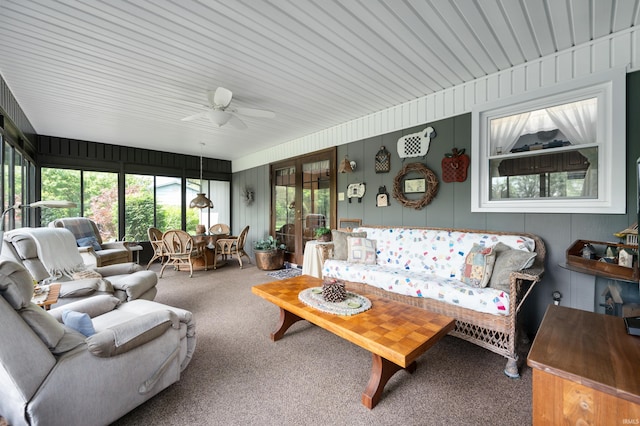 1105 N Buckeye Rd, Muncie, IN 47304 - carpeted living area featuring ceiling fan