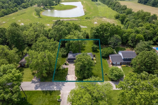 1105 N Buckeye Rd, Muncie, IN 47304 - aerial view of property's location with a nearby body of water and property boundaries highlighted