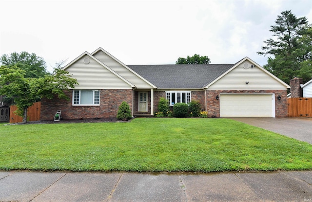 7366 Capri Ct, Newburgh, IN 47630 - view of front of home with a garage, driveway, brick siding, and roof with shingles