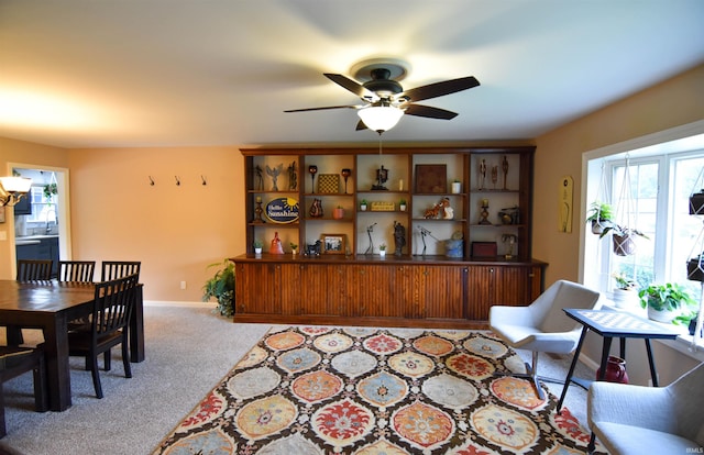 7366 Capri Ct, Newburgh, IN 47630 - dining space featuring ceiling fan, healthy amount of natural light, and carpet