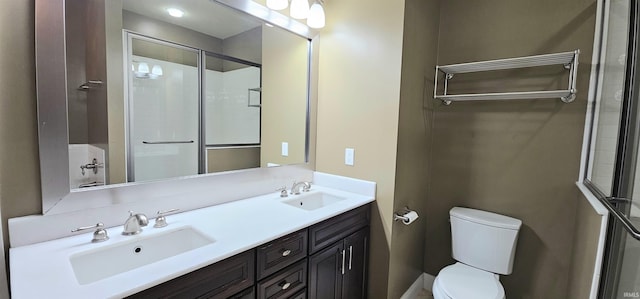1648 S Ira St, Bloomington, IN 47401 - bathroom featuring double vanity and a shower with shower door