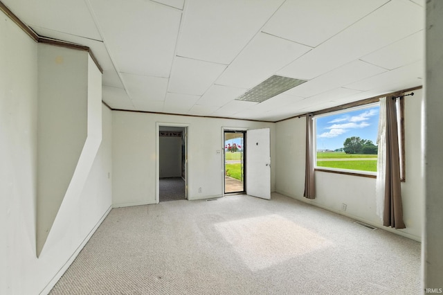 512 E Pike St, Kirklin, IN 46050 - carpeted spare room with a paneled ceiling and baseboards