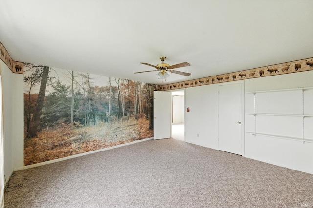 512 E Pike St, Kirklin, IN 46050 - unfurnished bedroom featuring carpet flooring, a closet, and a ceiling fan