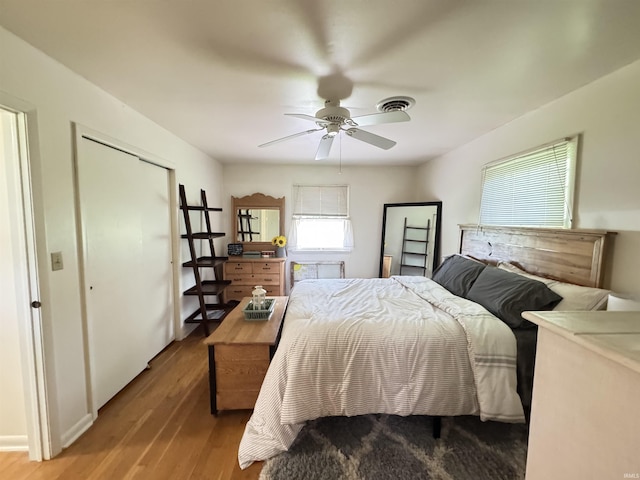 1635 Liberty St, Covington, IN 47932 - bedroom with light wood-type flooring and ceiling fan