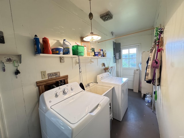1635 Liberty St, Covington, IN 47932 - laundry area with independent washer and dryer and electric panel