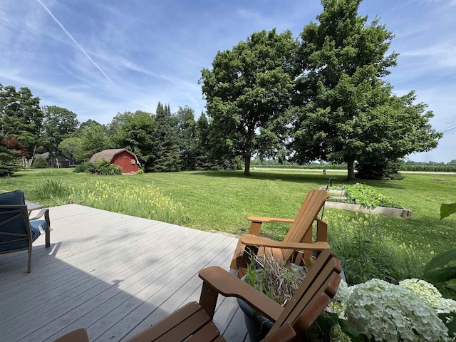 1635 Liberty St, Covington, IN 47932 - wooden terrace with a lawn and a shed