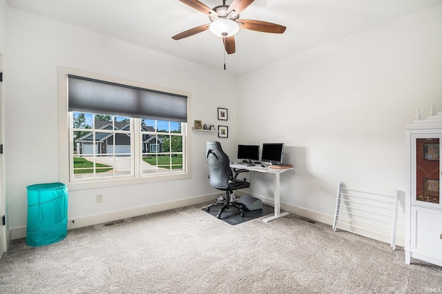 645 E Essex Dr, Warsaw, IN 46582 - office area featuring carpet and a ceiling fan
