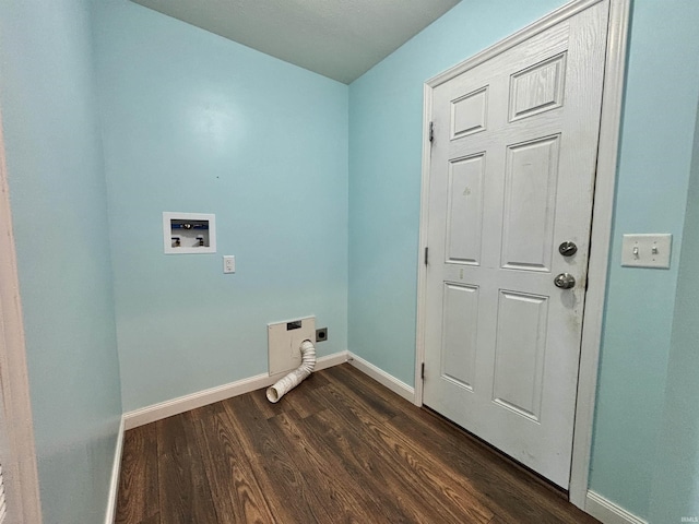 215 N Jefferson St, Lyons, IN 47443 - laundry area featuring hookup for an electric dryer, dark wood-type flooring, and washer hookup