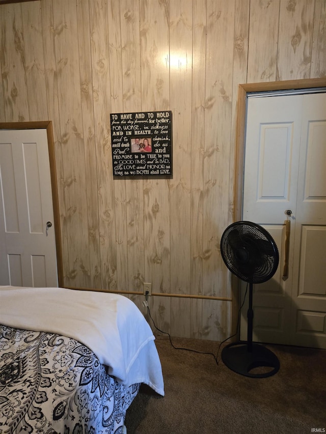 221 W 11th St, Bicknell, IN 47512 - carpeted bedroom with wooden walls