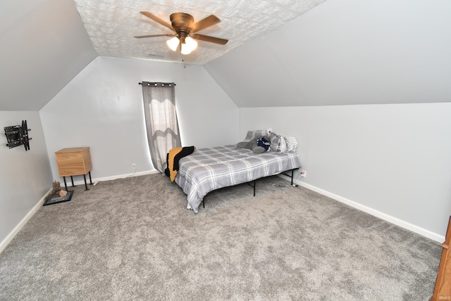 206 N Van Buren Ave, Fowler, IN 47944 - bedroom with carpet flooring, lofted ceiling, and a ceiling fan