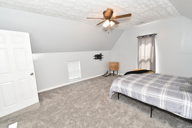 206 N Van Buren Ave, Fowler, IN 47944 - bedroom with carpet, lofted ceiling, and ceiling fan