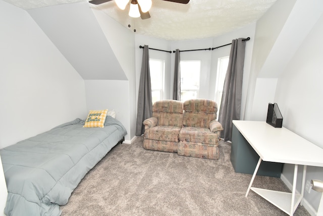 206 N Van Buren Ave, Fowler, IN 47944 - carpeted bedroom with a textured ceiling and ceiling fan