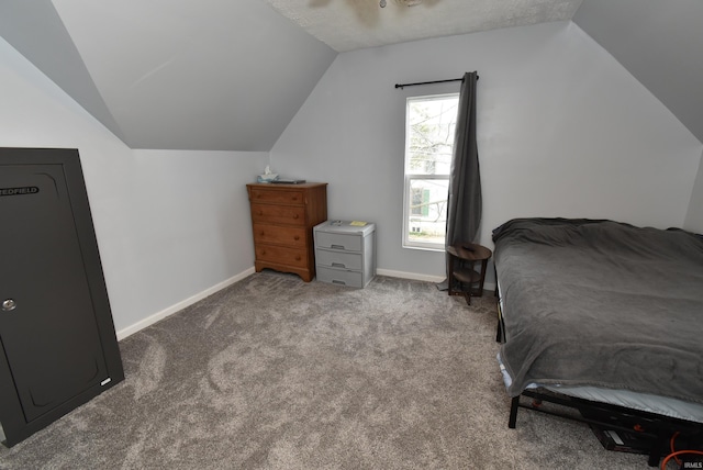 206 N Van Buren Ave, Fowler, IN 47944 - bedroom with vaulted ceiling and carpet flooring