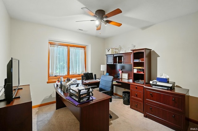 1322 Canal Ridge Dr, New Haven, IN 46774 - home office featuring light carpet and a ceiling fan