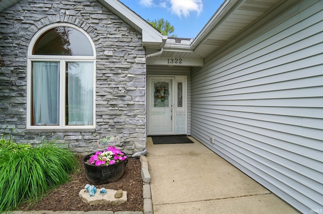 1322 Canal Ridge Dr, New Haven, IN 46774 - property entrance with stone siding