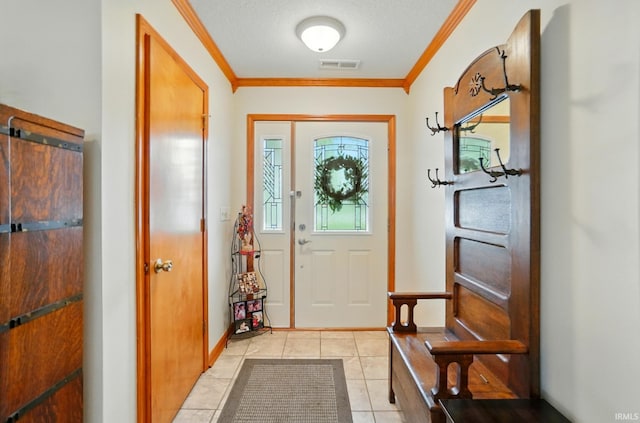 1322 Canal Ridge Dr, New Haven, IN 46774 - entryway featuring ornamental molding and light tile patterned floors