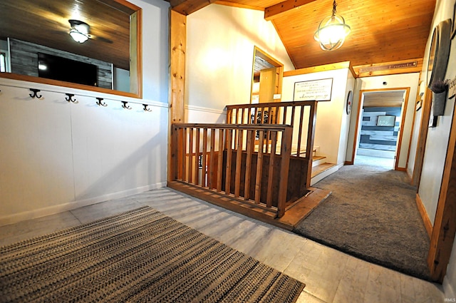 8077 E State Road 4th Rd, Walkerton, IN 46574 - hall featuring wood finished floors and vaulted ceiling