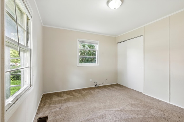 1610 Kentucky Ave, Fort Wayne, IN 46805 - unfurnished bedroom featuring carpet floors, ornamental molding, and a closet