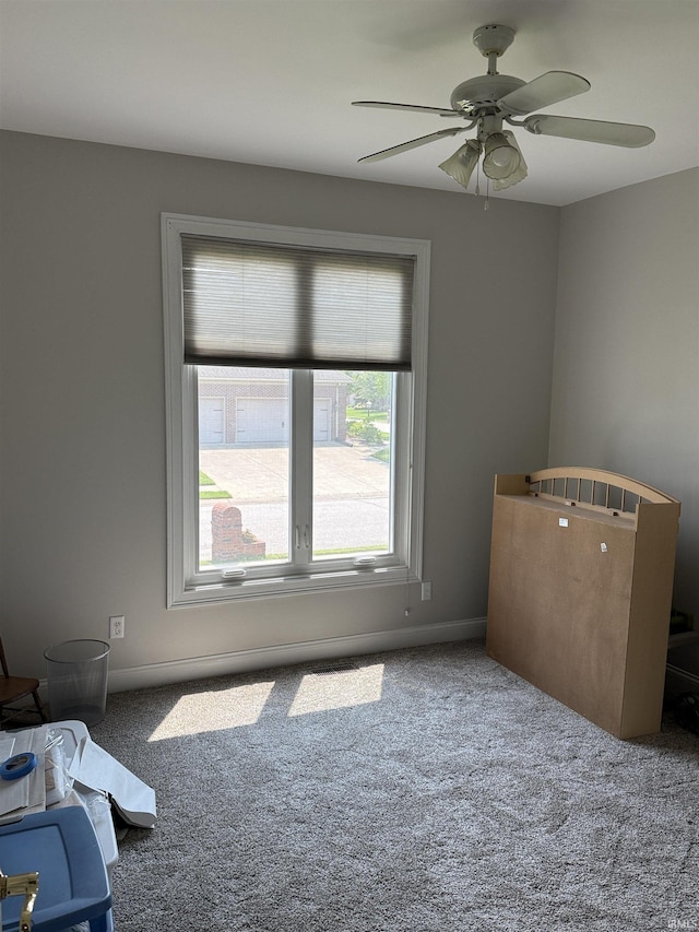 5844 Flagstone Dr, Evansville, IN 47711 - unfurnished bedroom with carpet floors and ceiling fan