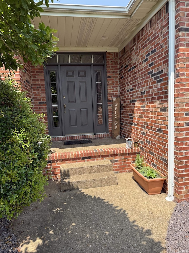5844 Flagstone Dr, Evansville, IN 47711 - doorway to property with brick siding