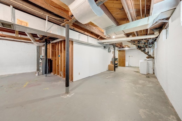 1402 Jackson Rd, South Bend, IN 46614 - unfinished basement featuring concrete block wall