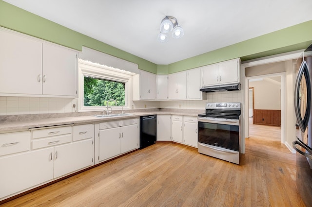 1402 Jackson Rd, South Bend, IN 46614 - kitchen with appliances with stainless steel finishes, under cabinet range hood, light countertops, and tasteful backsplash