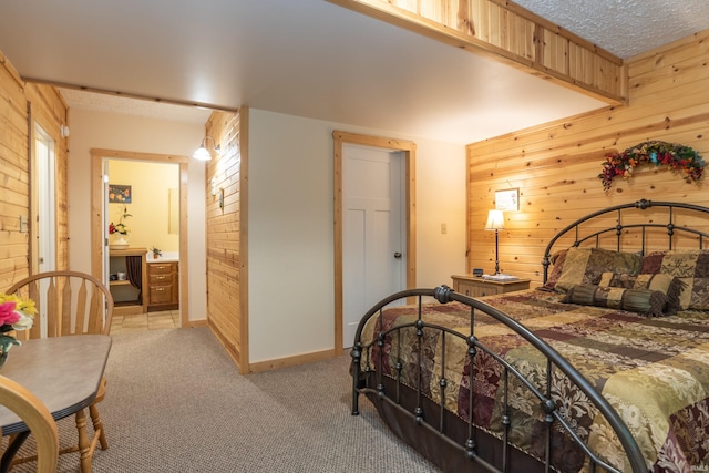 1275 N Sewell Rd, Bloomington, IN 47408 - bedroom featuring wood walls and carpet flooring
