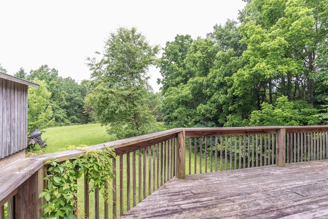 1275 N Sewell Rd, Bloomington, IN 47408 - wooden terrace featuring a yard