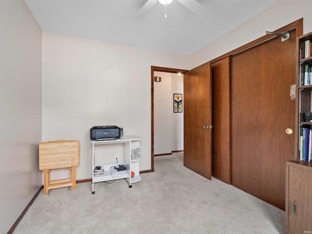 3723 Pebblewood Pl, Fort Wayne, IN 46804 - office area with carpet and a ceiling fan