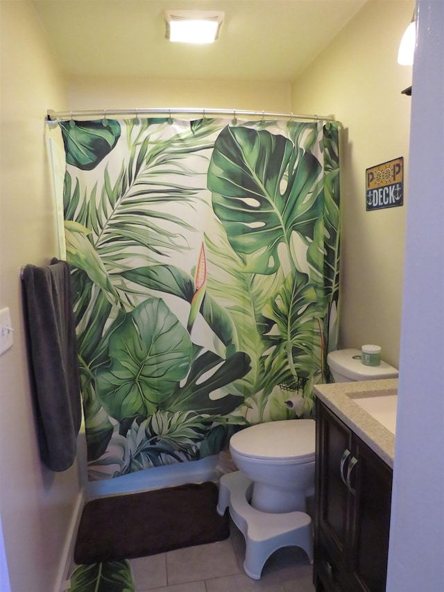 219 Fulton Ave, Rochester, IN 46975 - bathroom with vanity, tile patterned floors, and curtained shower