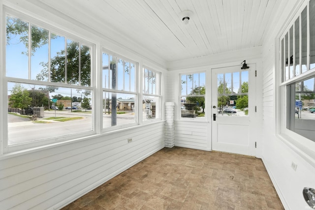 501 E Center St, Warsaw, IN 46580 - unfurnished sunroom with wooden ceiling