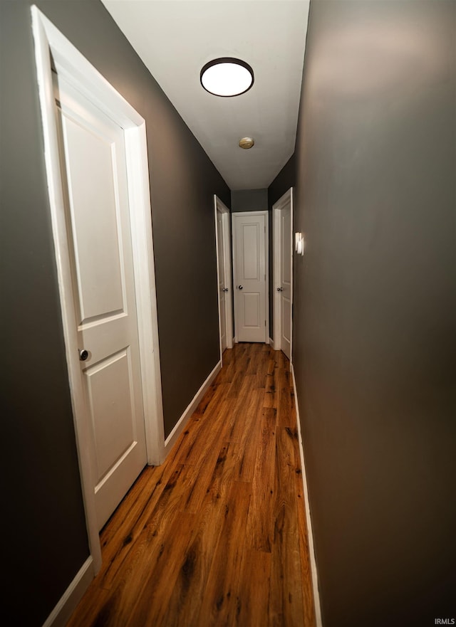 3945 W Walnut Leaf Dr, Bloomington, IN 47403 - hallway featuring wood finished floors and baseboards