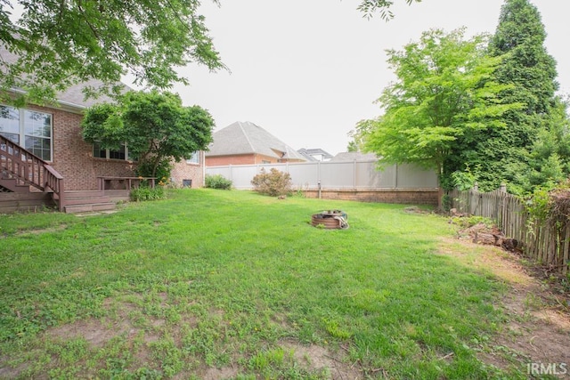 2433 Wheaton Dr, Evansville, IN 47725 - fenced backyard with a fire pit