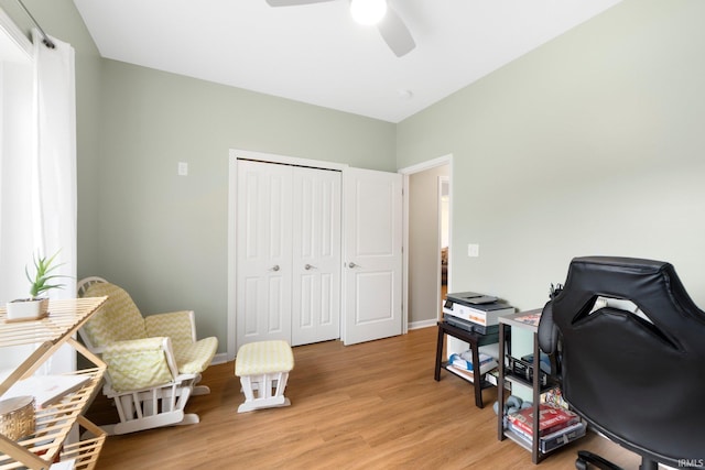 215 Mockingbird Ln, Warsaw, IN 46580 - office space with light wood-type flooring and a ceiling fan