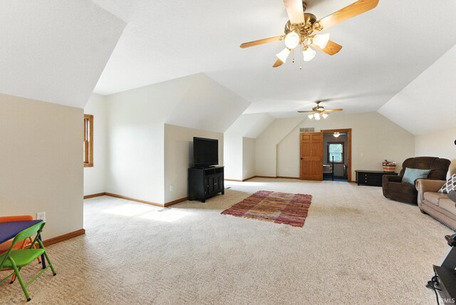 5595 N State Road 109, Columbia City, IN 46825 - bonus room with carpet floors, lofted ceiling, and ceiling fan